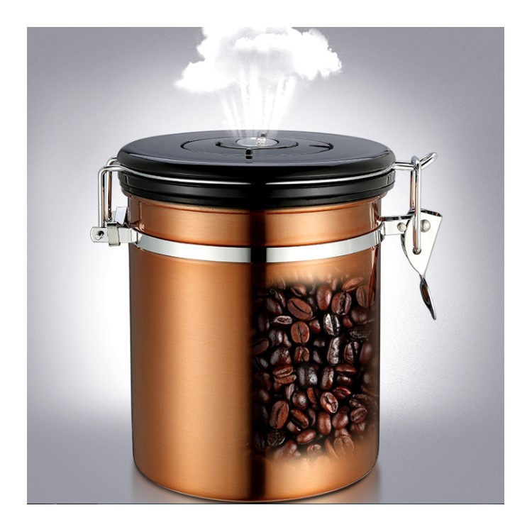 Wholesale Stainless Steel Coffee Bean Sealing Jar Can with Exhaust