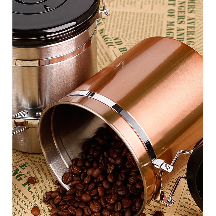 Wholesale Stainless Steel Coffee Bean Sealing Jar Can with Exhaust