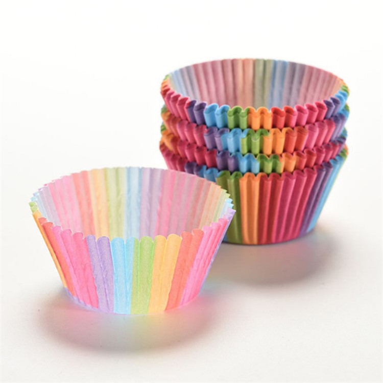 100PCS/Pack Rainbow Cupcake Paper Baking Cup-1