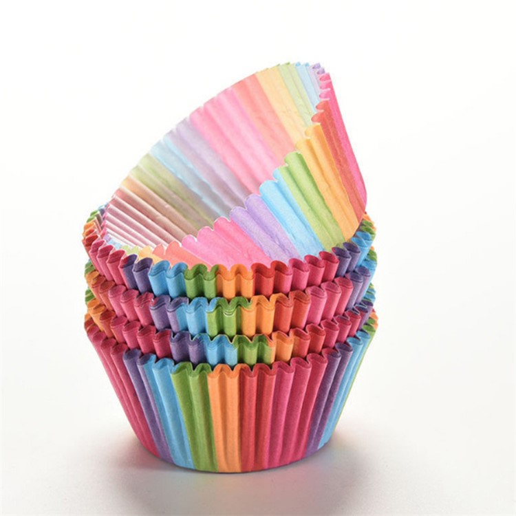 100PCS/Pack Rainbow Cupcake Paper Baking Cup-3