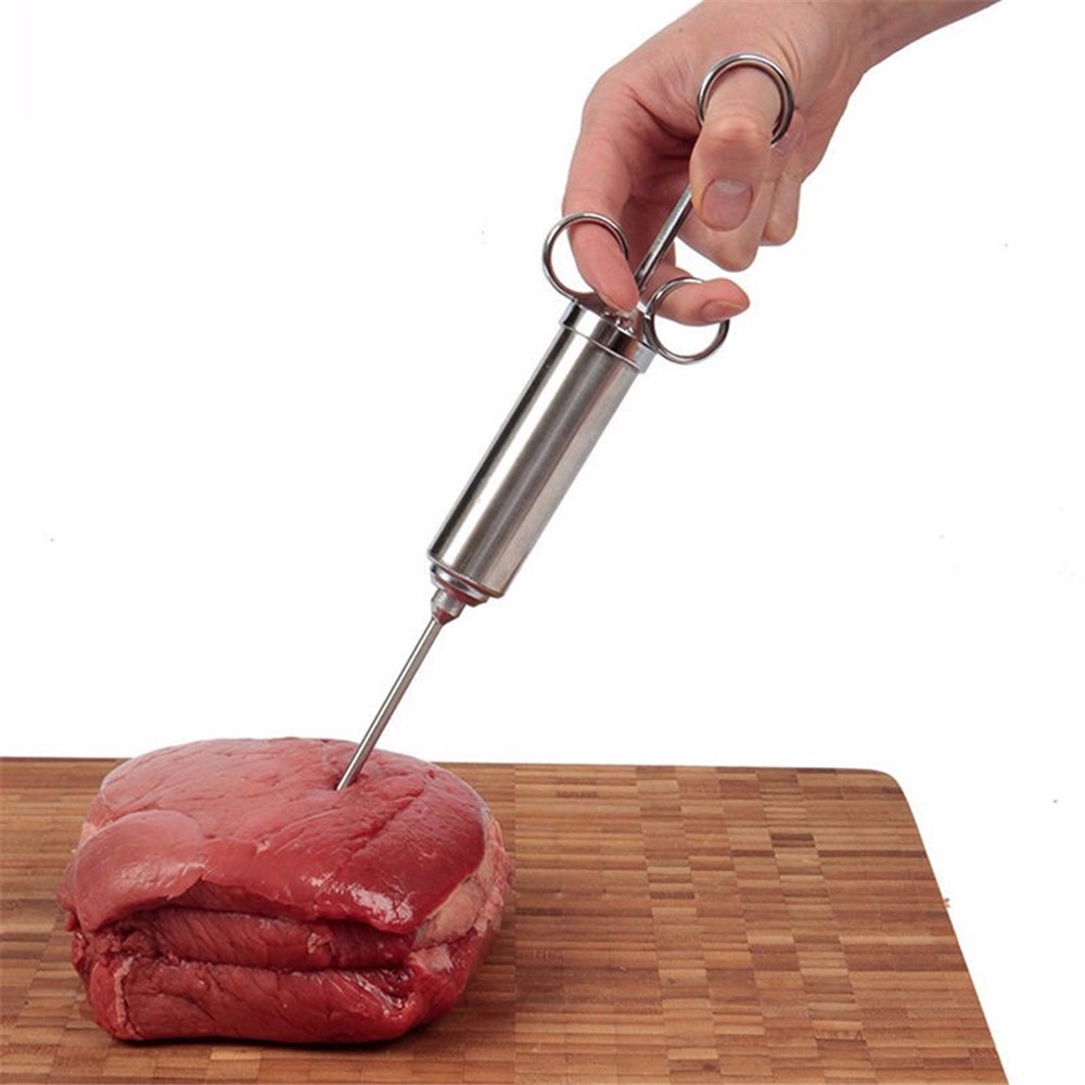 2-Ounce Marinade Injector Stainless Steel Flavor Seasoning BBQ Brine Needle-1