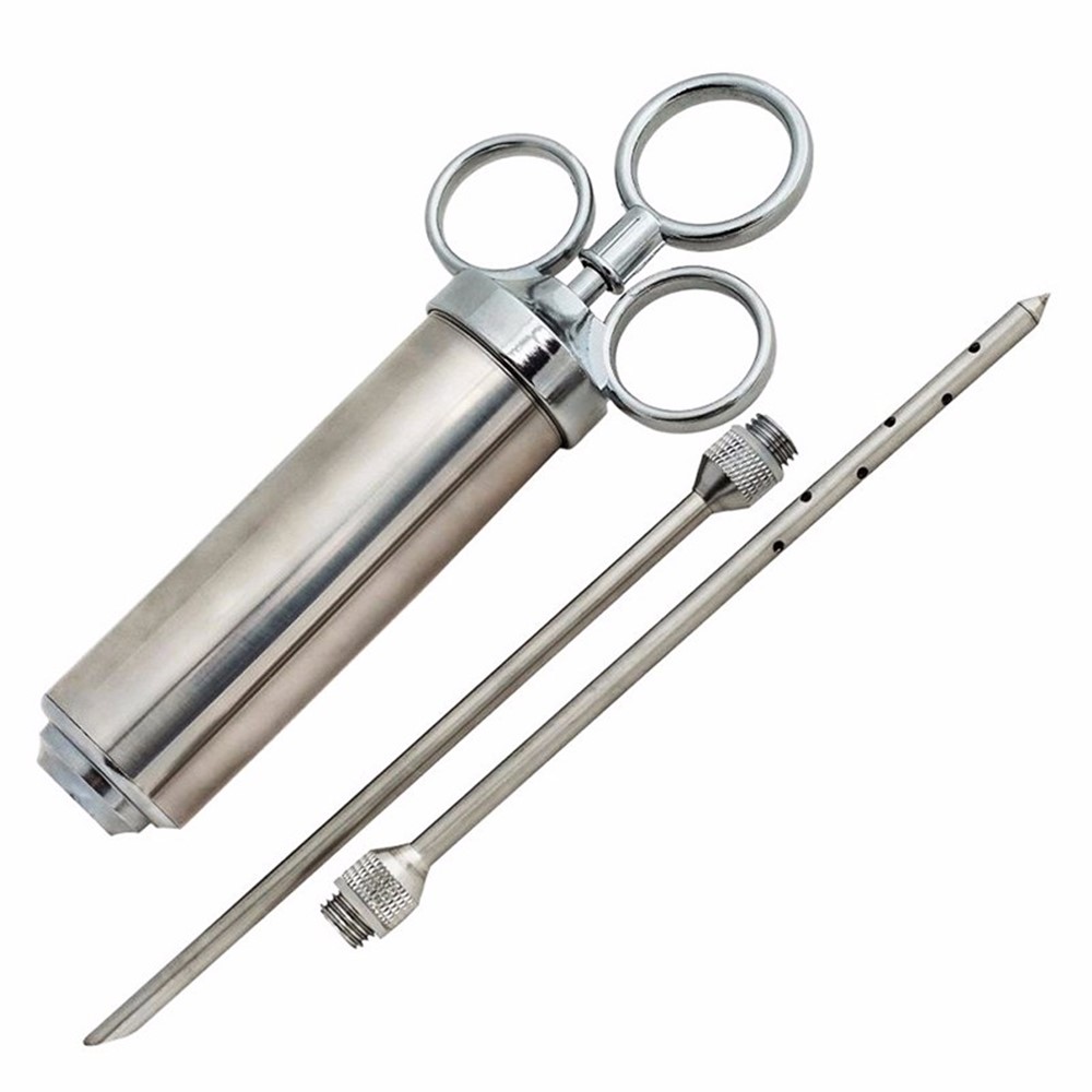 2-Ounce Marinade Injector Stainless Steel Flavor Seasoning BBQ Brine Needle-6