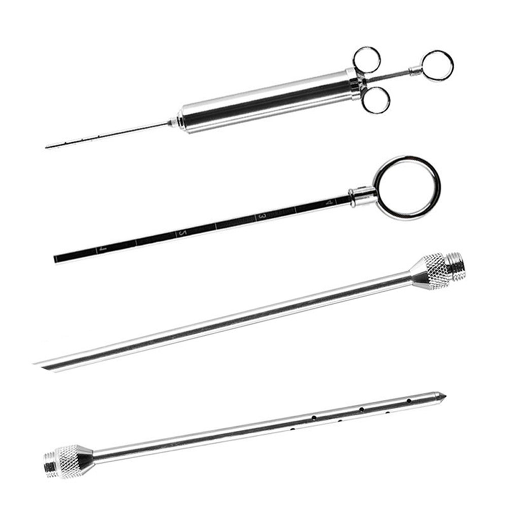 2-Ounce Marinade Injector Stainless Steel Flavor Seasoning BBQ Brine Needle-8