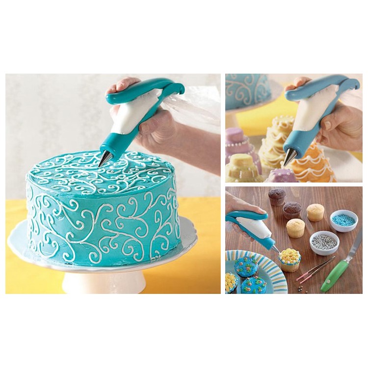 DIY Decorating Pen Icing Piping Bag Nozzle Tips Fondant Cake Sugar Tool Set-7