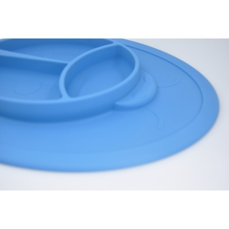 WINLY BPA-free Silicone Kid Feeding Usable Placemat + Plate 2-in-1 - Blue-3