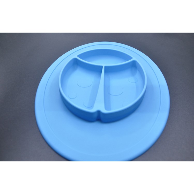 WINLY BPA-free Silicone Kid Feeding Usable Placemat + Plate 2-in-1 - Blue-6