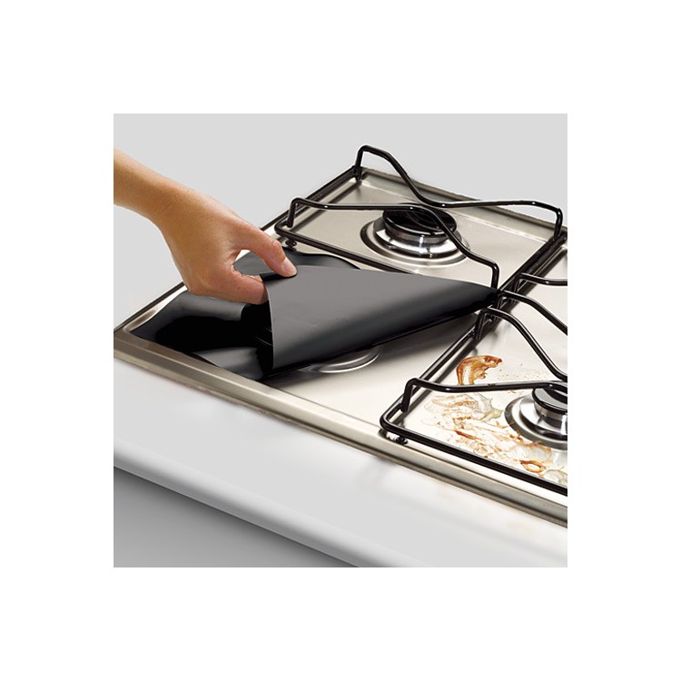 4PC/Set Non-Stick Stovetop Protector for Gas Range Stove - Silver-2