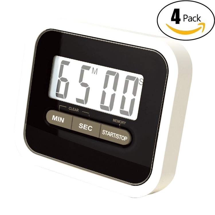 YUANGUANGHAO YGH-115 Large LCD Display Electronic Digital Kitchen Timer 4 Pieces - Black-1