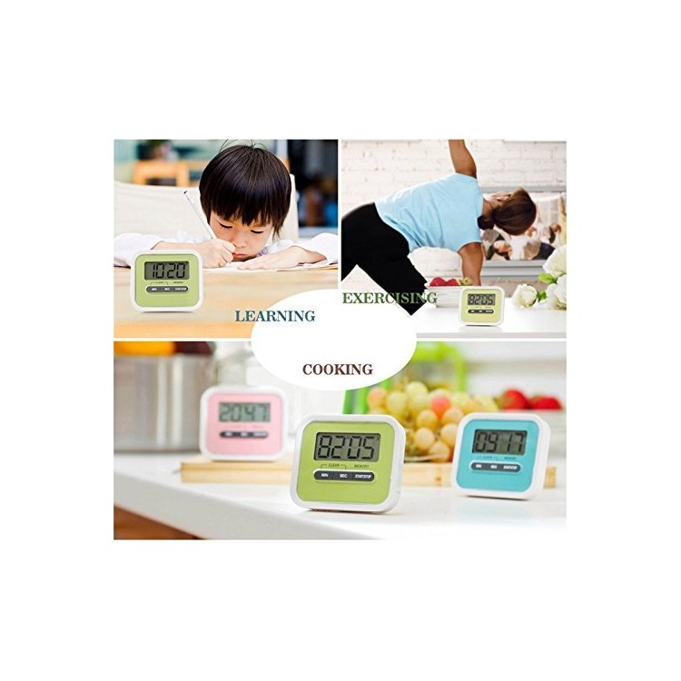 YUANGUANGHAO YGH-115 Large LCD Display Electronic Digital Kitchen Timer 4 Pieces - Black-3
