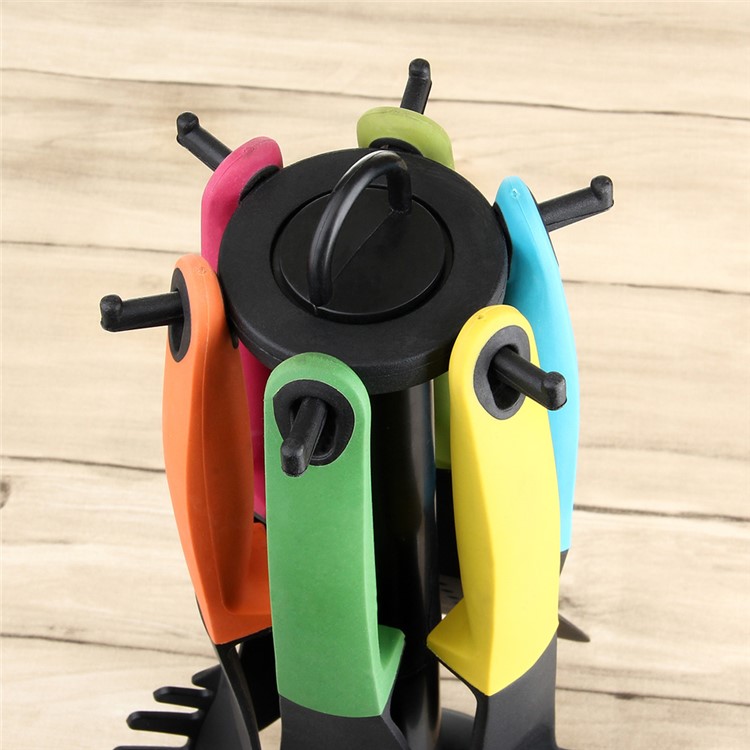 6-Piece Colorful Nonstick Kitchen Utensil Set Cooking Tool with Rotating Organizer-6