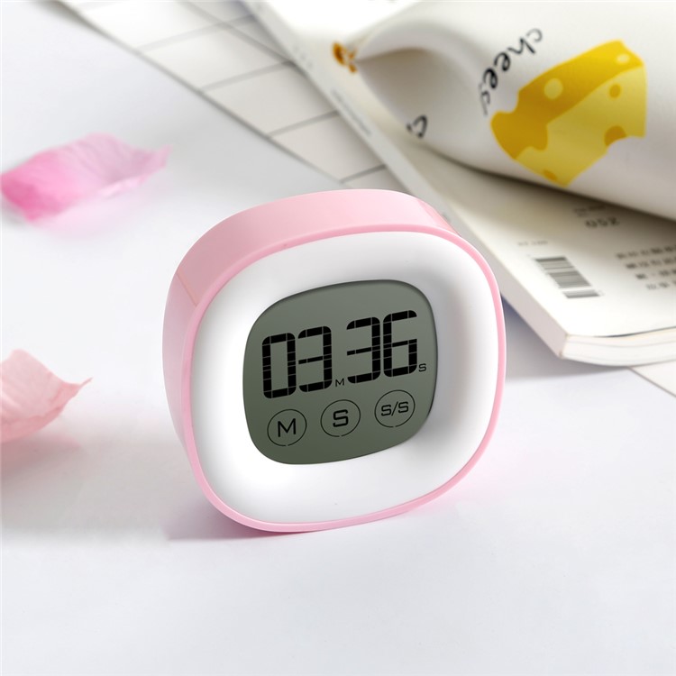 LCD Digital Touch Screen Kitchen Cooking Timer - Pink-1