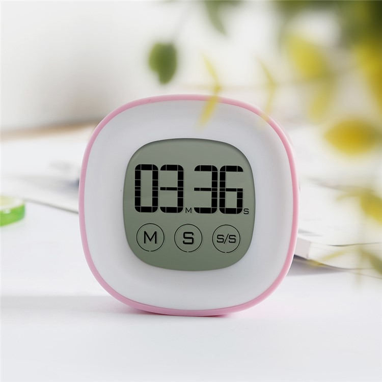 LCD Digital Touch Screen Kitchen Cooking Timer - Pink-2