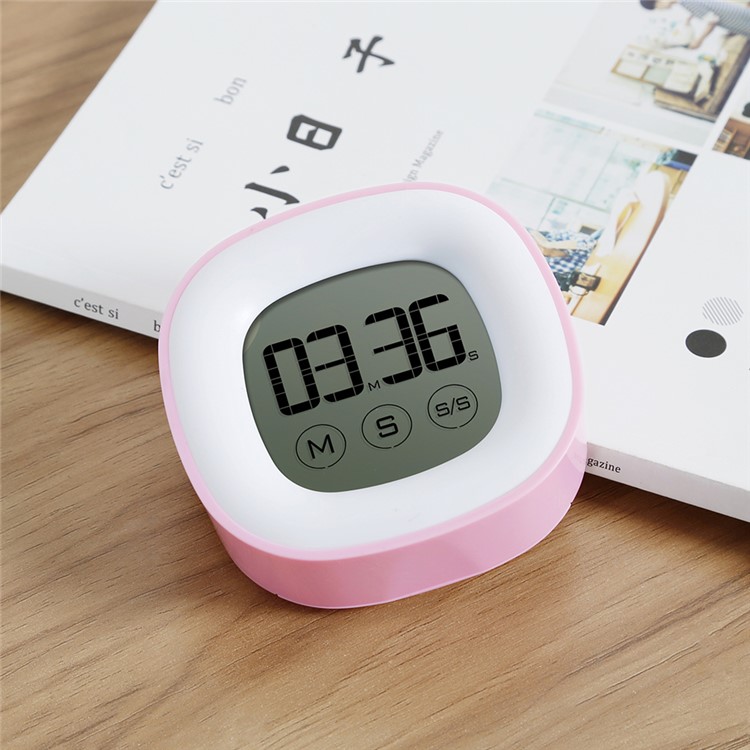 LCD Digital Touch Screen Kitchen Cooking Timer - Pink-3