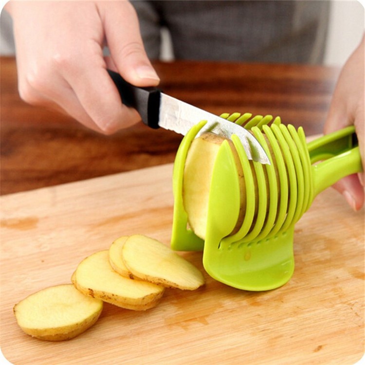 Handheld Kitchen Fruit Slicer Vegetable Lemon Tomato Circular Slicer-4