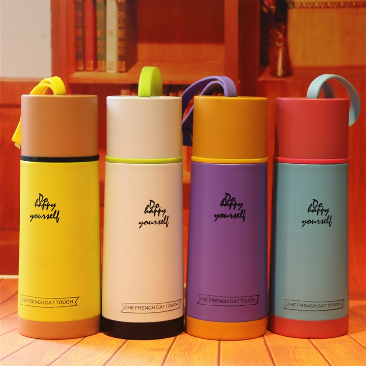 350ML Cartoon Design Stainless Steel Vacuum Thermal Insulation Cup Tea Water Cup Bottle - Blue-5