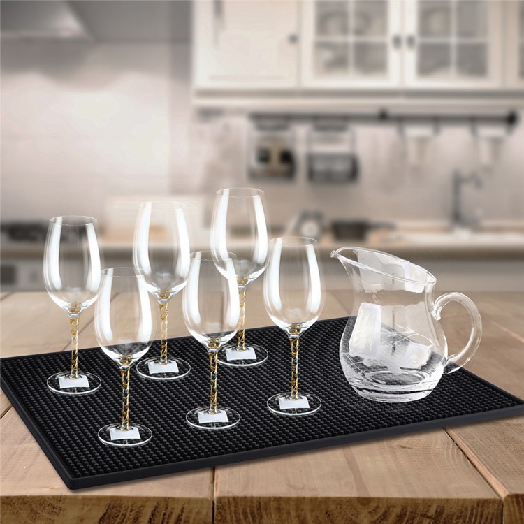 Environment-friendly Dish Drying Mat Kitchen Drain Pad, Size: 45 x 30 x 1cm - Black-1