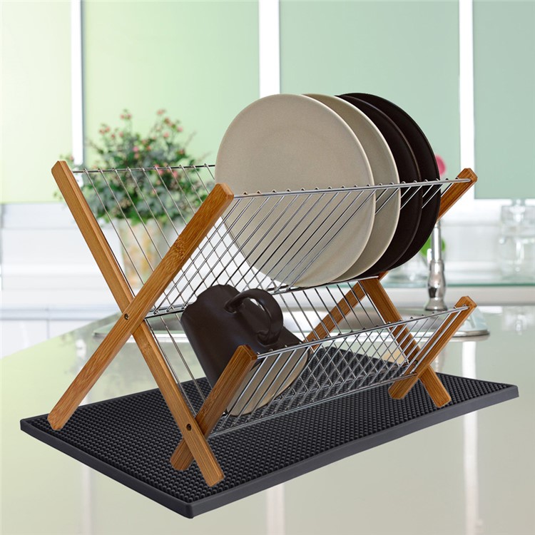 Environment-friendly Dish Drying Mat Kitchen Drain Pad, Size: 45 x 30 x 1cm - Black-5