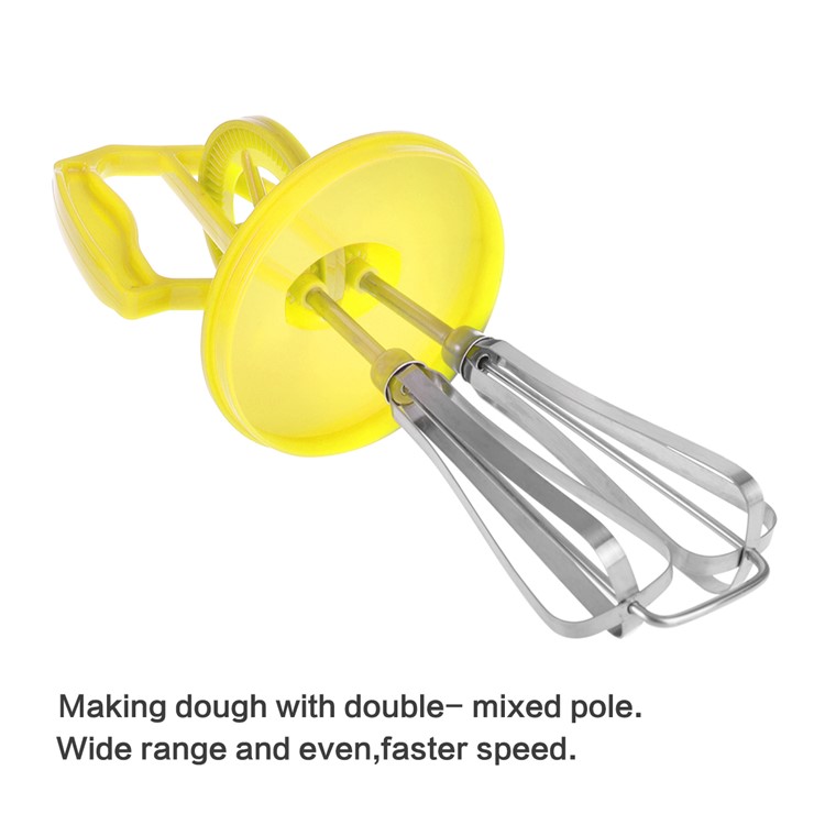Portable Semi-automatic Stainless Steel Whisk Egg-beater-7