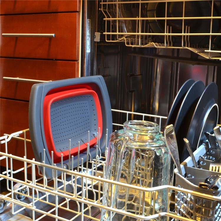 3.8L Retractable Collapsible Folding Multi-functional Washing Basket Fruit Drain Basket-3