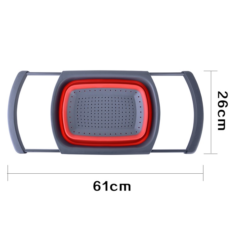 3.8L Retractable Collapsible Folding Multi-functional Washing Basket Fruit Drain Basket-7