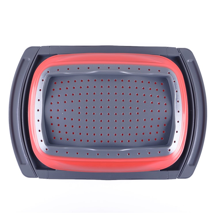 3.8L Retractable Collapsible Folding Multi-functional Washing Basket Fruit Drain Basket-8