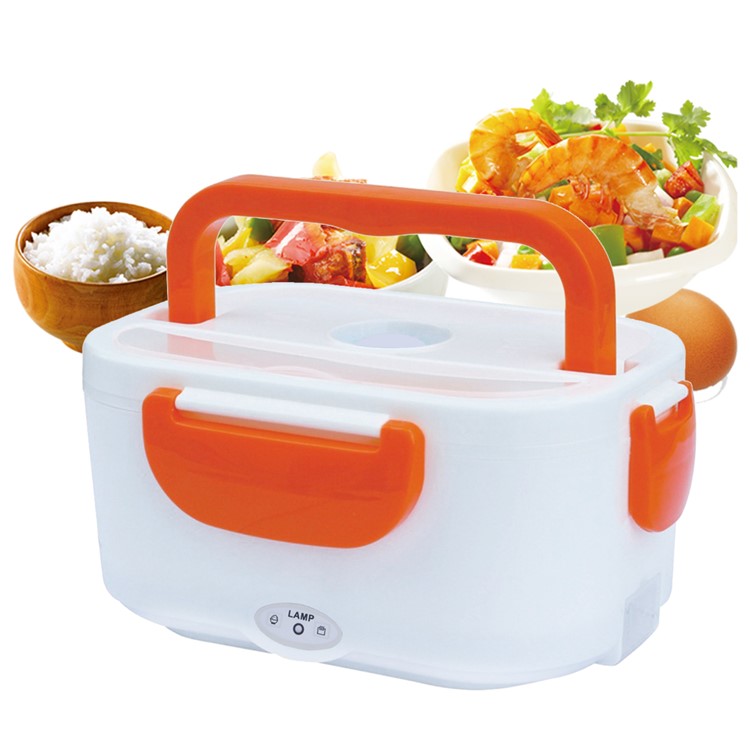 Portable Rectangular Mini Electric Heating Lunch Box Meal Heater - Orange / EU Plug-1