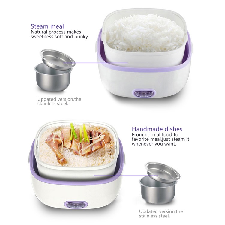 Multi-functional Rice Cooker Electric Meal Box Thermal Insulation Lunch Box - Orange / EU Plug-7