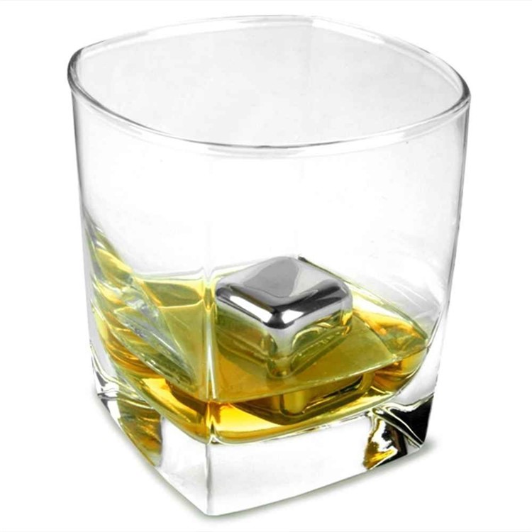 8Pcs/Set 304 Stainless Steel Reusable Cooler Stone Whiskey Ice Cubes with with Freezing Storage Tray - Cube Shape-4