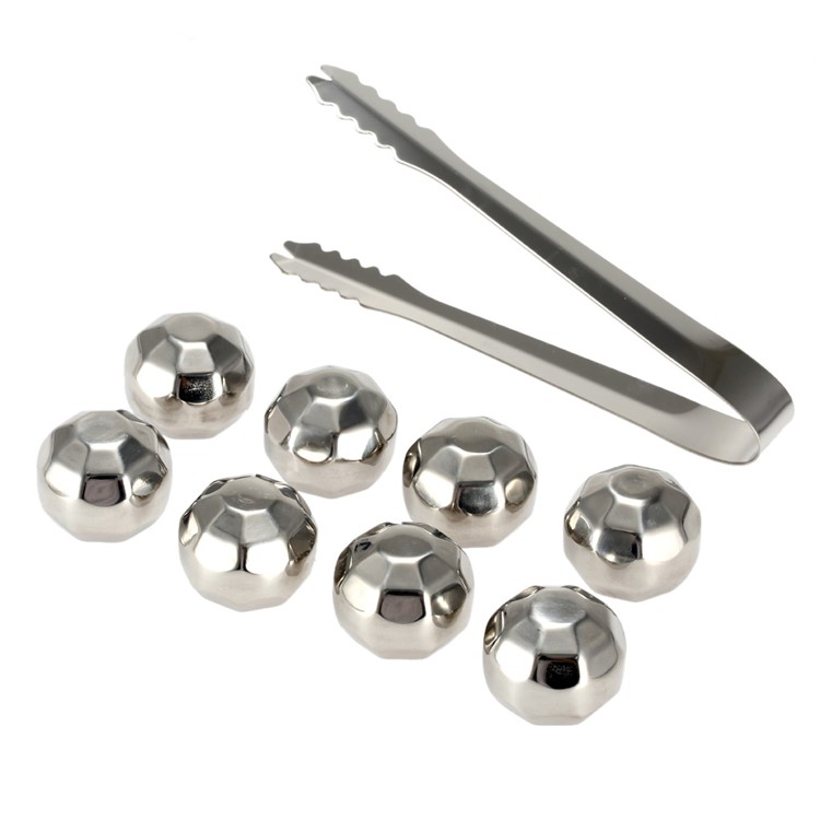 8Pcs/Set Stainless Steel Chilling Reusable Ice Cooler Wine Chillers with Freezing Storage Tray - Diamond Shape-5