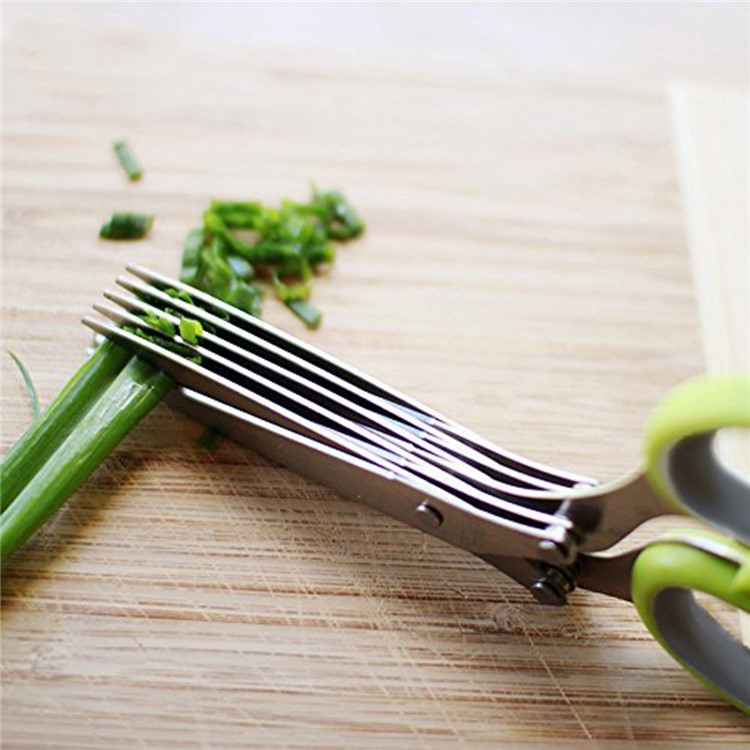 Multi-function Stainless Steel Kitchen Scissors 5-Layer Scissors with Cleaning Brush-7
