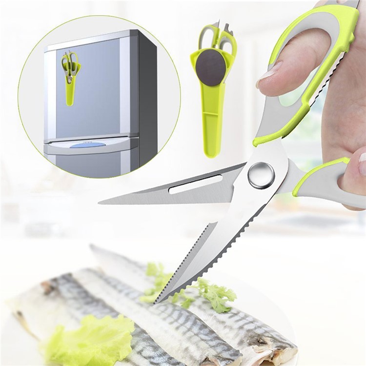 Multi-function Kitchen Shears Heavy Duty Stainless Steel with Magnetic Holder-11