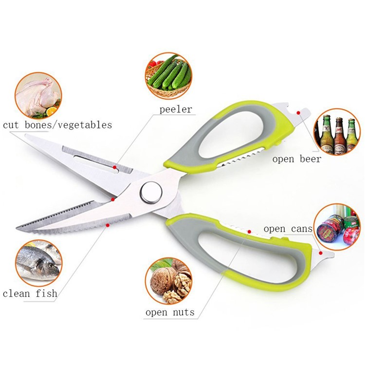 Multi-function Kitchen Shears Heavy Duty Stainless Steel with Magnetic Holder-6