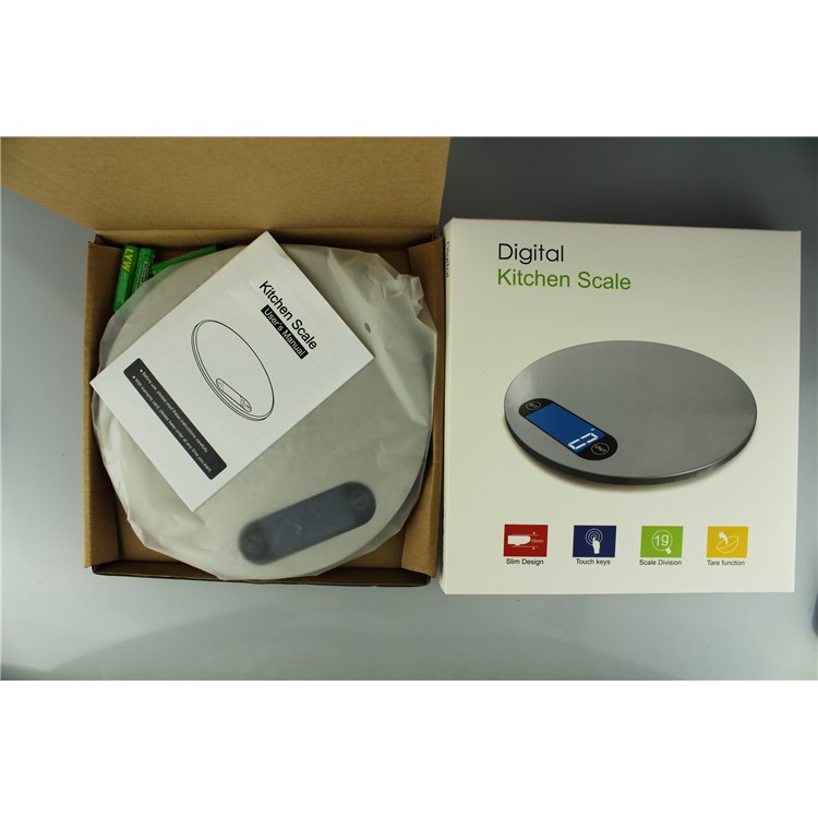 5000g/1g Stainless Steel 304 Kitchen Electronic Scales with LCD Digital Display - Silver-12
