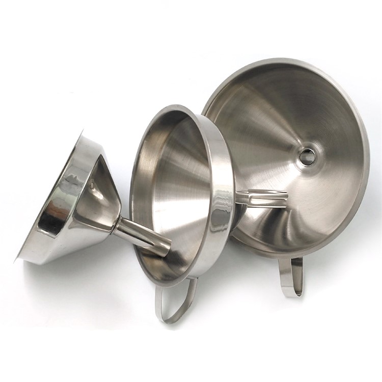 4Pcs/Set Stainless Steel Kitchen Funnels with Removable Strainer-1