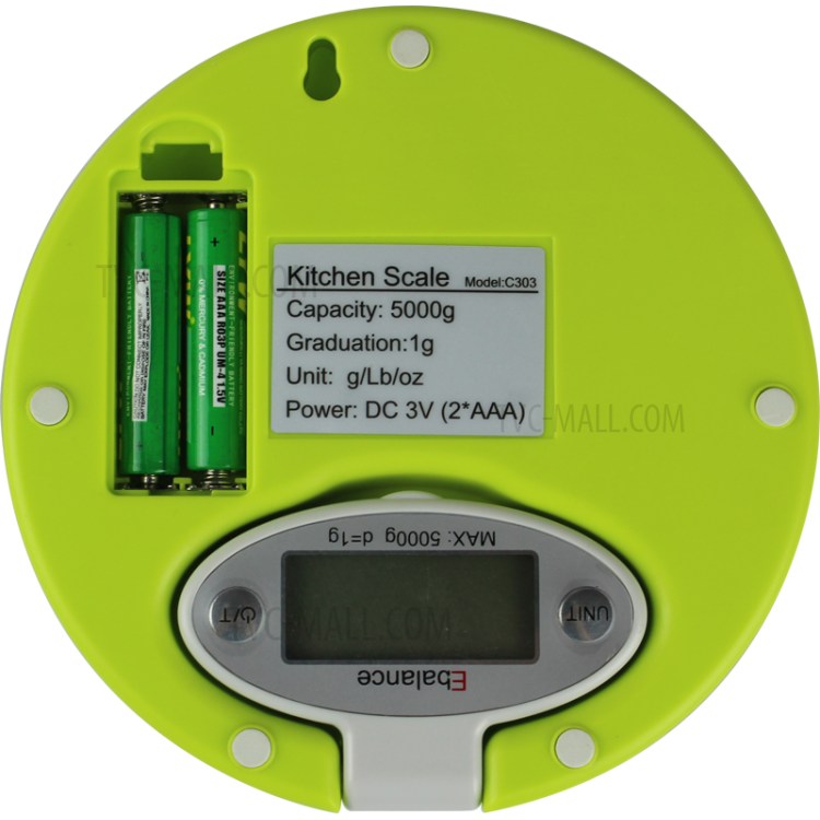 5Kg/1g Folding LCD Display Screen Professional High Precision Digital Kitchen Scale - Green-3