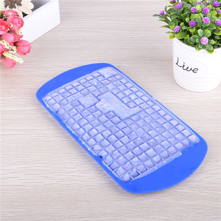 Mini Square 160 Silicone Ice Cube Mould Easy-Release Silicone Ice Cube Tray - Blue-4