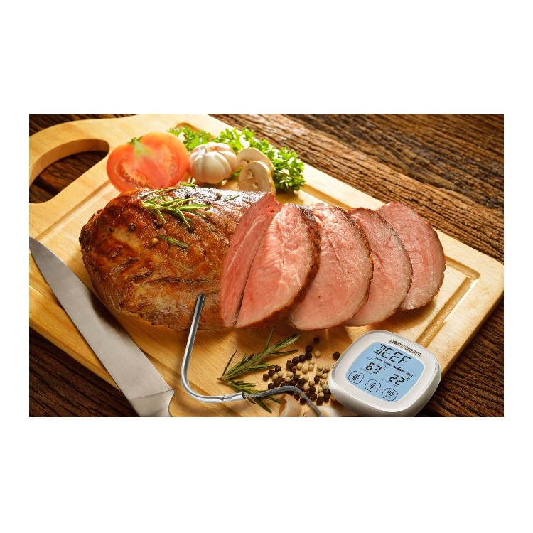 Cooking Meat Food Thermometer for Smoker Grill Oven BBQ Digital LCD Display - White-2