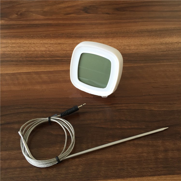 Cooking Meat Food Thermometer for Smoker Grill Oven BBQ Digital LCD Display - White-4