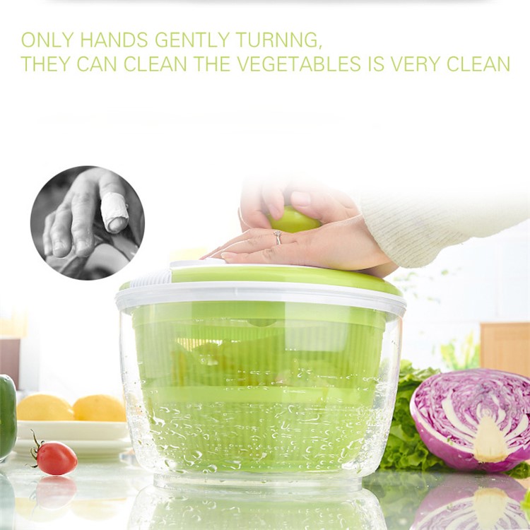 5L Manual Salad Spinner Lettuce Vegetables Washer-1