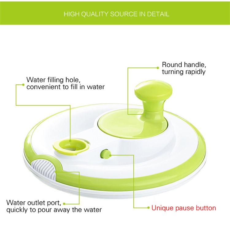 5L Manual Salad Spinner Lettuce Vegetables Washer-3