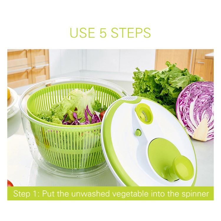 5L Manual Salad Spinner Lettuce Vegetables Washer-4