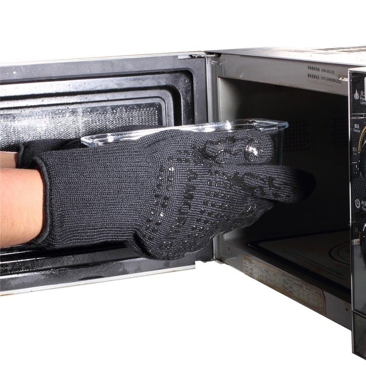 AMORUS One Pair BBQ Oven Gloves 500°C Heat Resistant Non-slip Cooking Oven Gloves-5