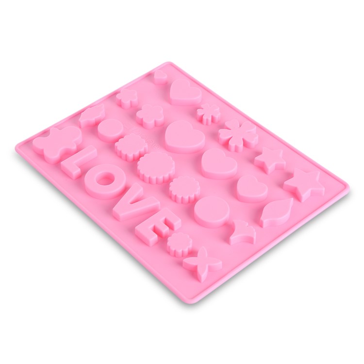 LOVE Pattern Mini Silicone Ice Cube Candy Cake Chocolate Mold-1