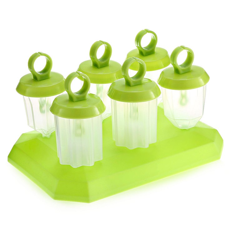 6PCS/Lot Green DIY Ice Popsicle Molds Reusable Ice Pop Maker-1