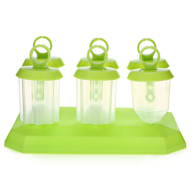 6PCS/Lot Green DIY Ice Popsicle Molds Reusable Ice Pop Maker-2