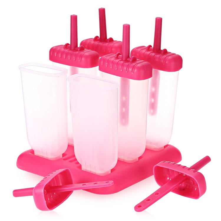 6PCS/Lot Rose Reusable Popsicle Molds Holder Ice Cream Pop DIY Maker-2