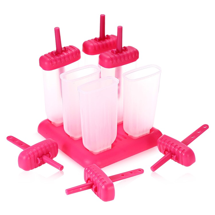 6PCS/Lot Rose Reusable Popsicle Molds Holder Ice Cream Pop DIY Maker-3