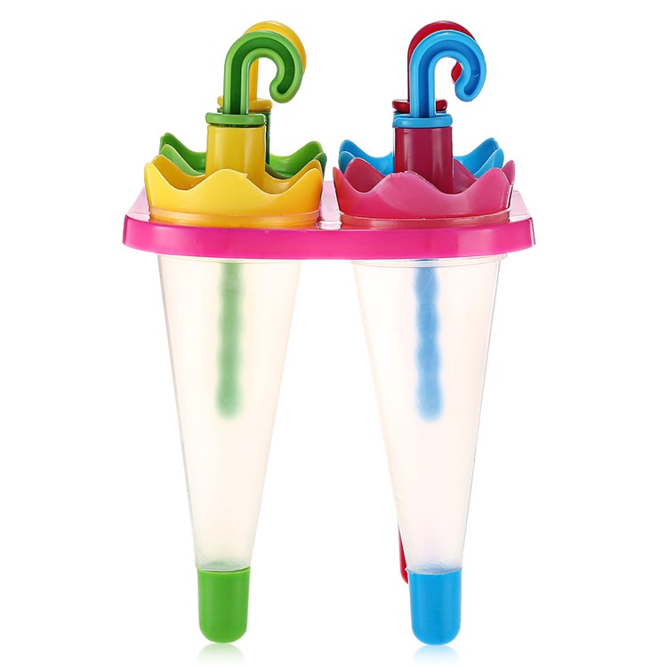 4PCS/Lot Umbrella Shape Popsicle Molds Holder Ice Cream Pop Mold-2