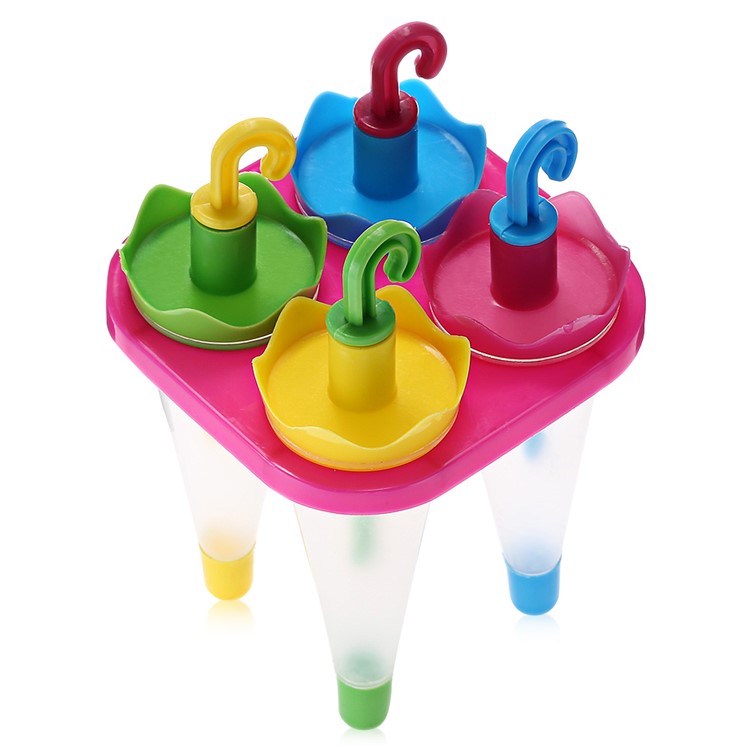4PCS/Lot Umbrella Shape Popsicle Molds Holder Ice Cream Pop Mold-4