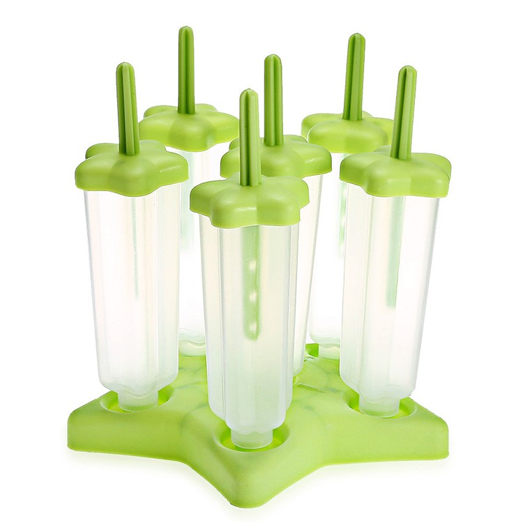 6PCS/Lot Five-pointed Star Popsicle Molds Holder Ice Cream Pop DIY Maker-1